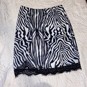 Zebra Pattern Lace Skirt